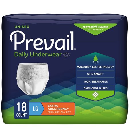 PREVAIL Daily Disposable Underwear Large, Extra, PK 18 PV-513